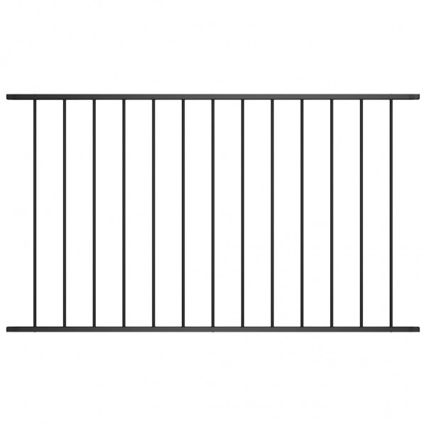 Panel de valla de acero con recubrimiento polvo negro 1.7x0.75m
