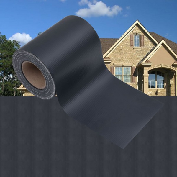 Panel de valla de PVC gris oscuro mate 35x0.19 m