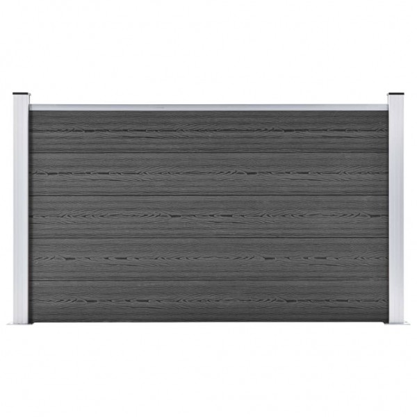Panel de valla WPC negro 180x105 cm
