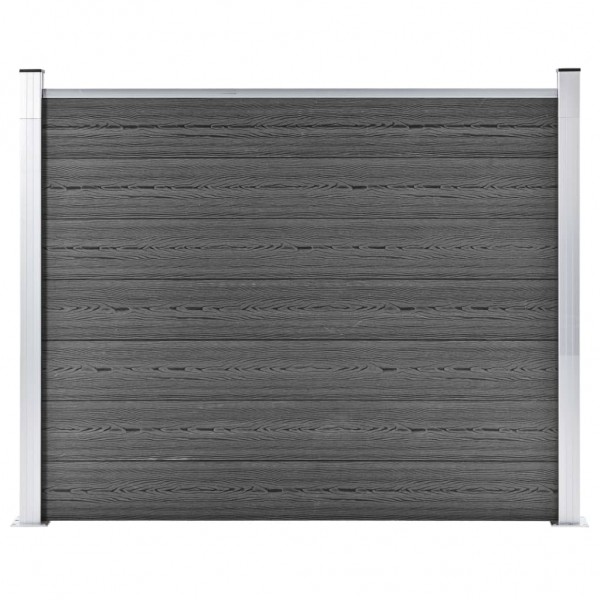 Panel de valla WPC negro 180x146 cm