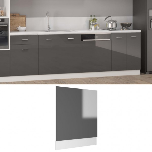 Panel para lavavajillas contrachapada gris brillo 59.5x3x67 cm