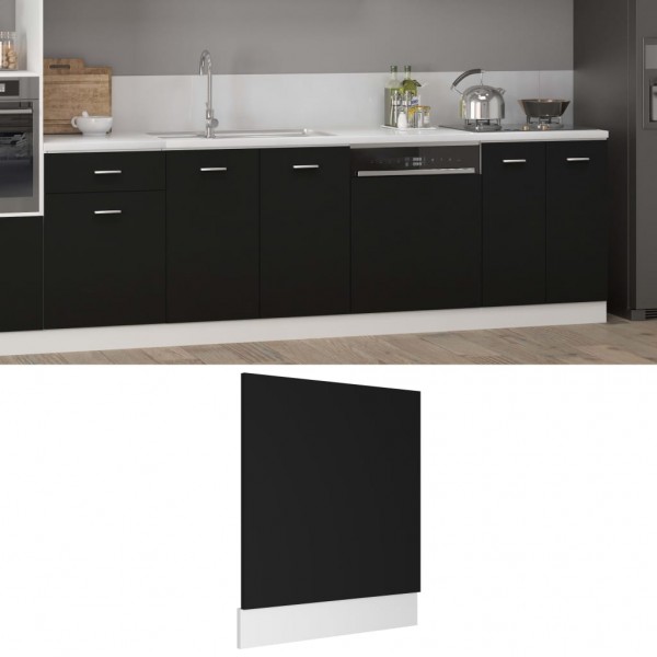 Panel para lavavajillas madera contrachapada negro 59.5x3x67 cm