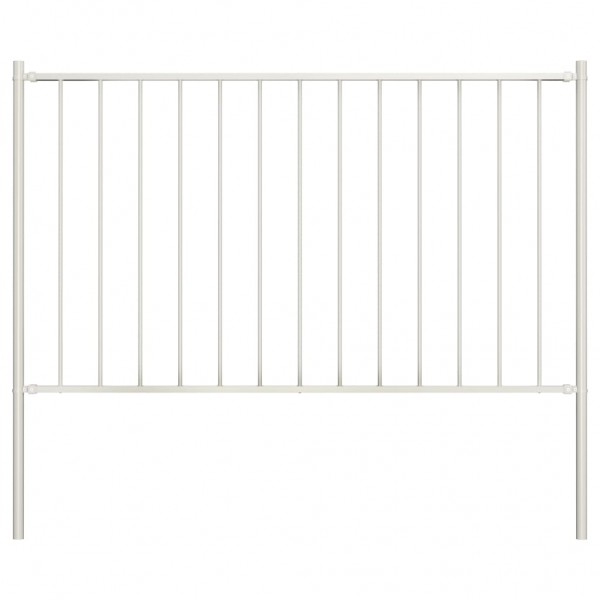 Panel valla y postes acero recubrimiento polvo blanco 1.7x1.25m