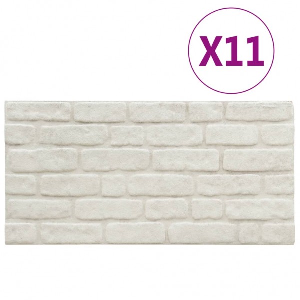 Paneles de pared 3D con diseño de ladrillo blanco 11 piezas EPS