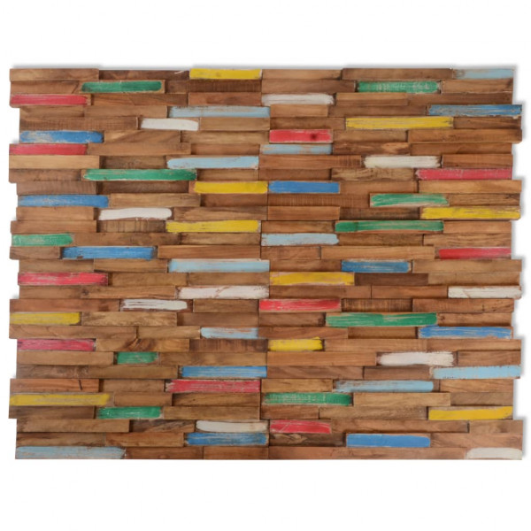 Paneles de revestimiento de pared 10 uds 1.03 m² madera teca maciza
