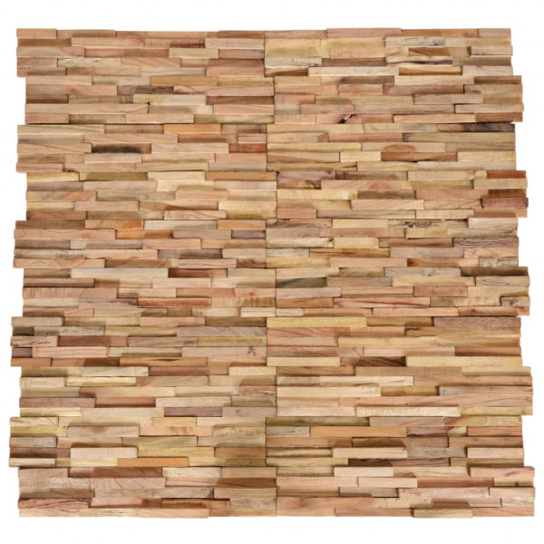 Paneles de revestimiento de pared 3D 10 uds madera teca 1.08 m²