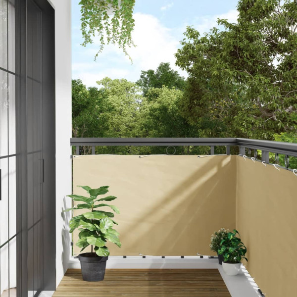 Pantalla de privacidad de jardín PVC crema 500x90 cm