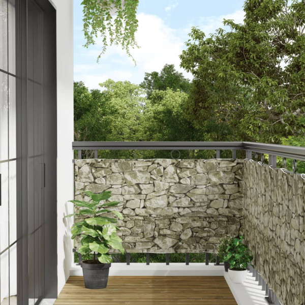 Pantalla de privacidad de jardín PVC look piedra gris 300x75 cm
