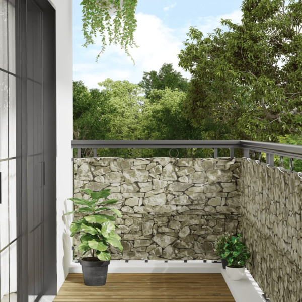 Pantalla de privacidad de jardín PVC piedra gris 1000x90 cm