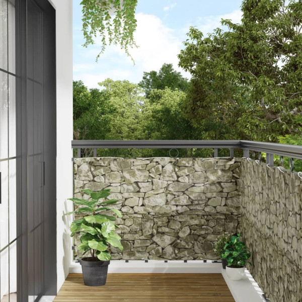 Pantalla de privacidad de jardín PVC piedra gris 500x90 cm