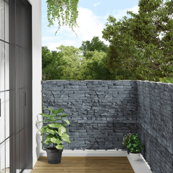 Pantalla de privacidad de jardín PVC piedra gris 700x120 cm