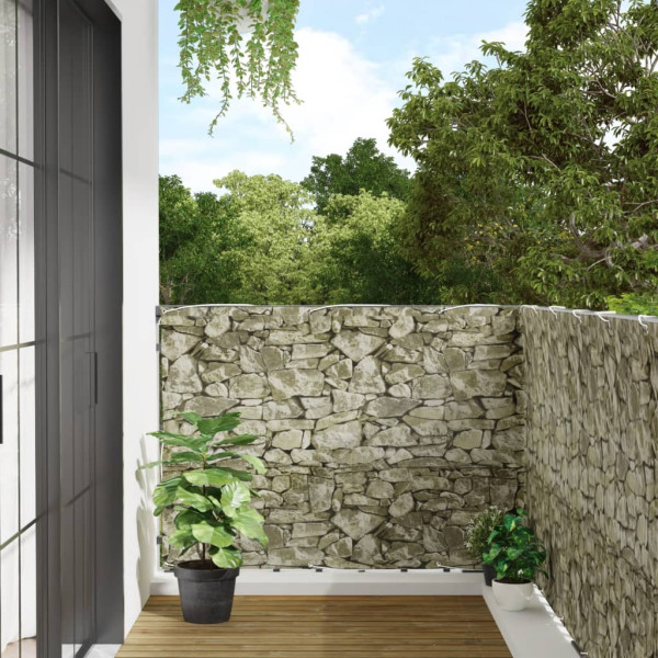 Pantalla de privacidad de jardín PVC piedra gris 800x120 cm