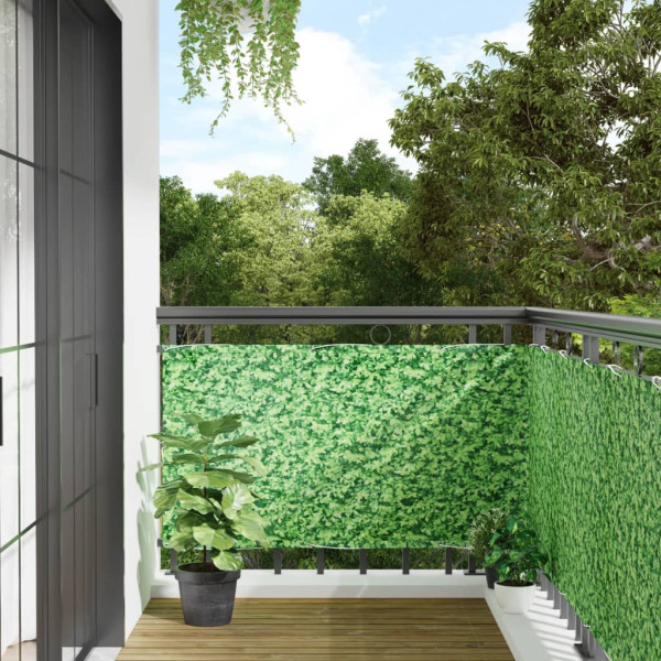Pantalla de privacidad de jardín PVC plantas verde 300x75 cm