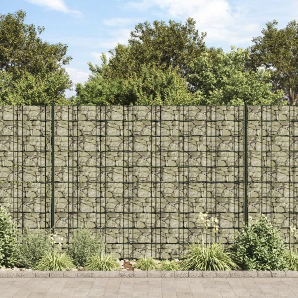 Pantalla de privacidad jardín PVC look piedra gris 35x0.19 m