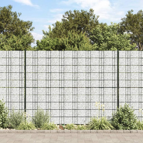 Pantalla de privacidad jardín PVC piedra mármol gris 35x0.19 m