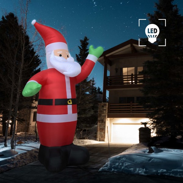 Papá Noel de Navidad inflable con LED IP44 600 cm XXL