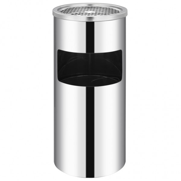 Papelera con cenicero de pared acero inxodable 26 L