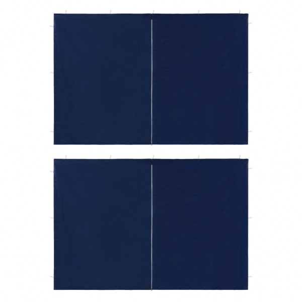 Pared lateral carpa fiesta con cremallera PE 2 unidades azul