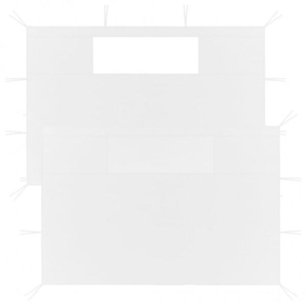 Paredes laterales de cenador con ventanas 2 unidades blanco