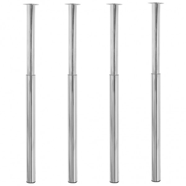 Patas de mesa telescópicas 4 unidades cromado 710 mm-1100 mm