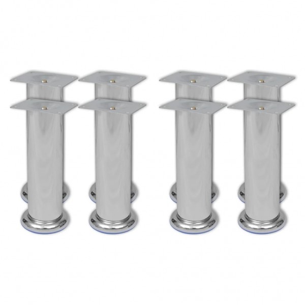 Patas de sofá 8 unidades redondas cromadas 180 mm