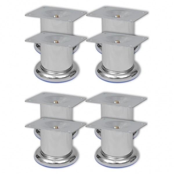 Patas de sofá 8 unidades redondas cromadas 60 mm