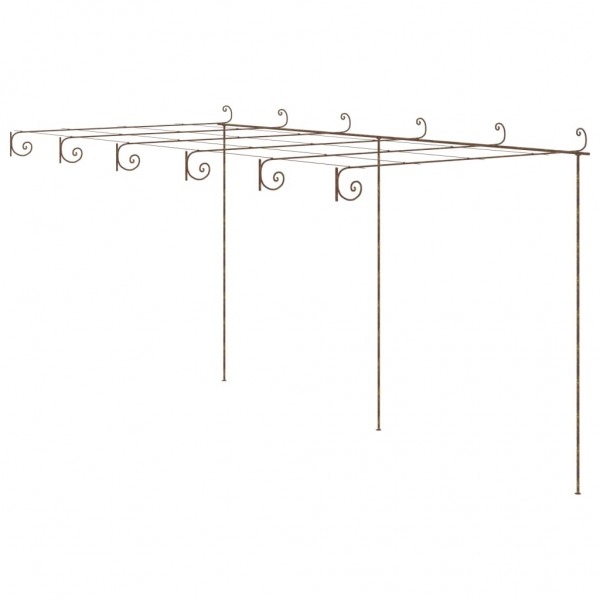 Pérgola de jardín marrón antiguo 6x3x2.5 m hierro