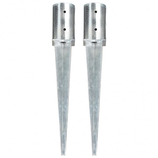 Picas de tierra 2 unidades acero galvanizado plateado 8x61 cm