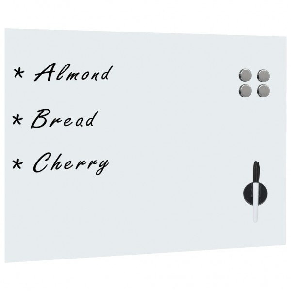 Pizarra magnética de pared blanca vidrio 80x60 cm