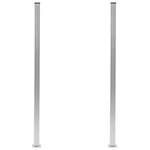 Postes de valla 2 unidades aluminio 185 cm
