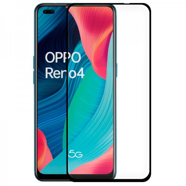 Protector Pantalla Cristal Templado COOL para Oppo Reno 4 (FULL 3D Negro)