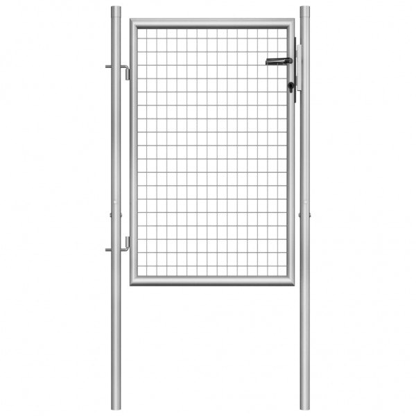 Puerta de jardín de acero galvanizado plateado 105x150 cm