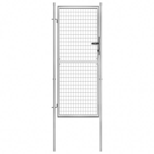 Puerta de jardín de acero galvanizado plateado 105x250 cm
