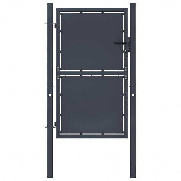 Puerta de jardín de acero gris antracita 100x175 cm