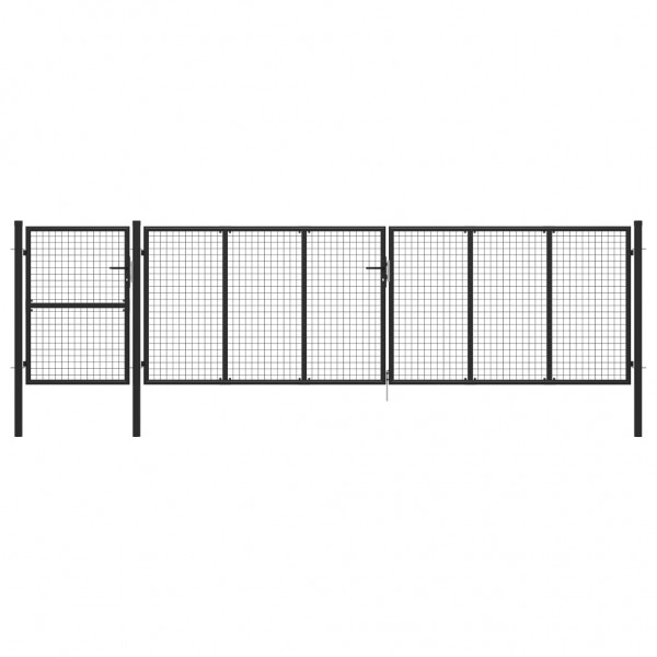 Puerta de jardín de acero gris antracita 500x125 cm