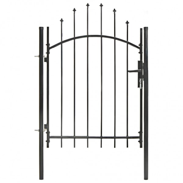 Puerta de jardín de acero negro 1x1.5 m