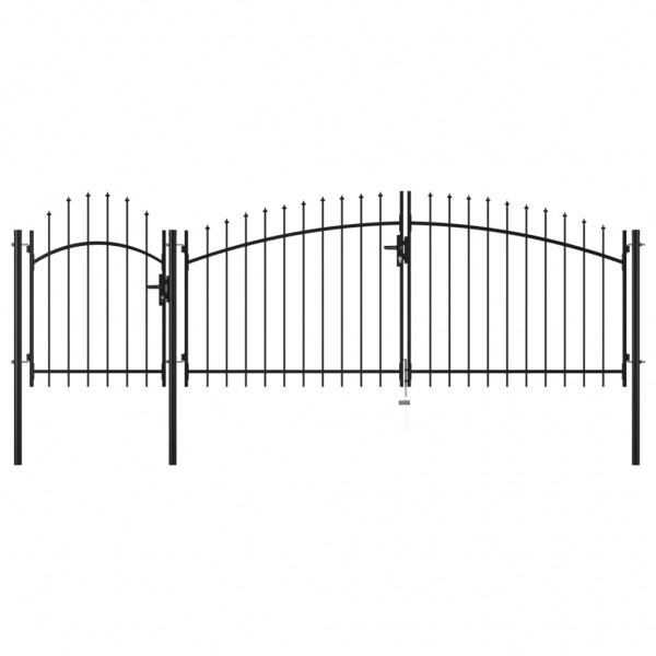 Puerta de jardín de acero negro 2.25x4 m