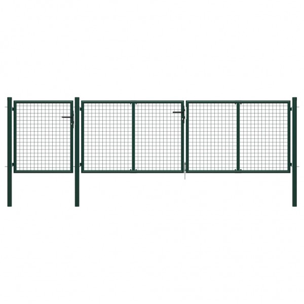 Puerta de jardín de acero verde 400x100 cm