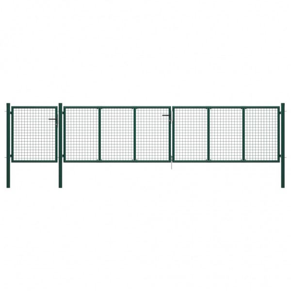 Puerta de jardín de acero verde 500x100 cm