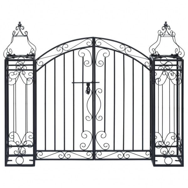 Puerta de jardín decorativa de hierro forjado 122x20.5x100 cm