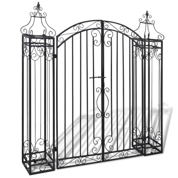 Puerta de jardín decorativa de hierro forjado 122x20.5x134 cm