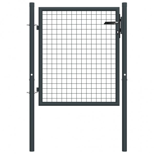 Puerta de malla de jardín acero galvanizado gris 100x175 cm