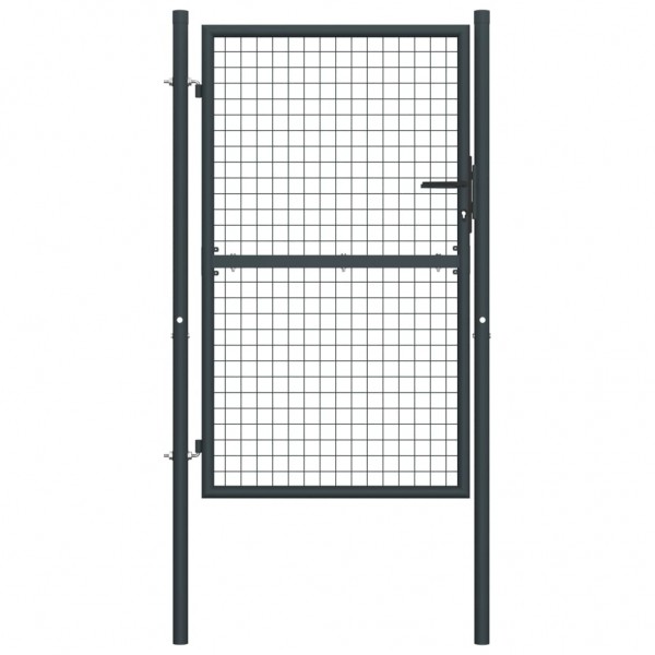 Puerta de malla de jardín acero galvanizado gris 100x200 cm
