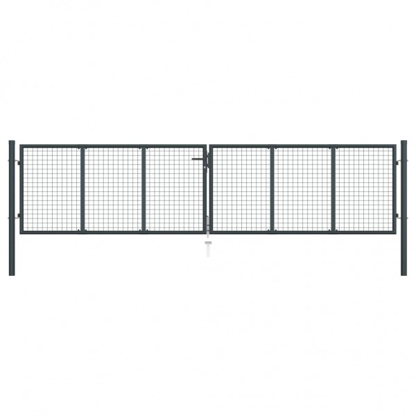Puerta de malla de jardín acero galvanizado gris 400x150 cm