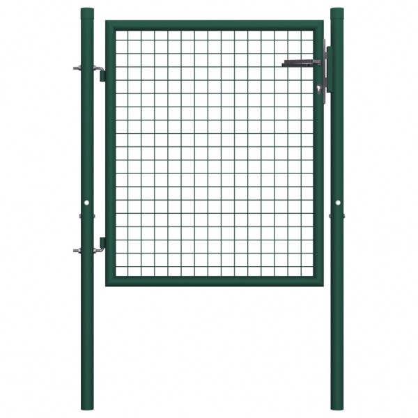 Puerta de valla de acero verde 100x125 cm