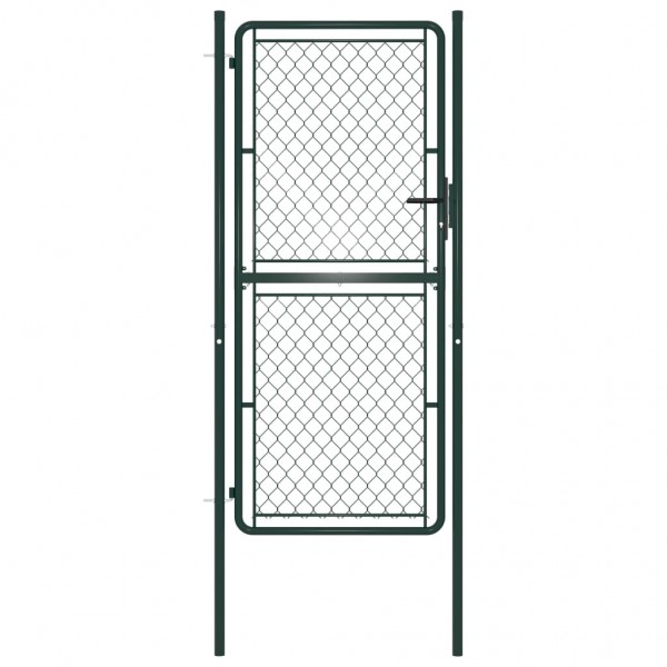 Puerta de valla de jardín acero verde 100x200 cm