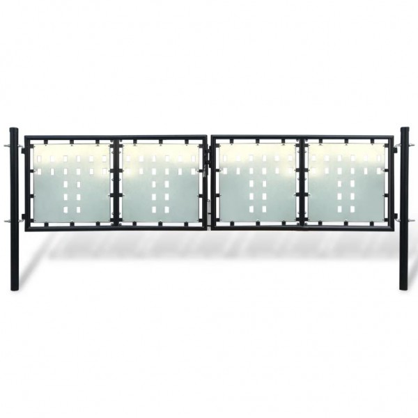 Puerta de valla de jardín negra 300x150 cm