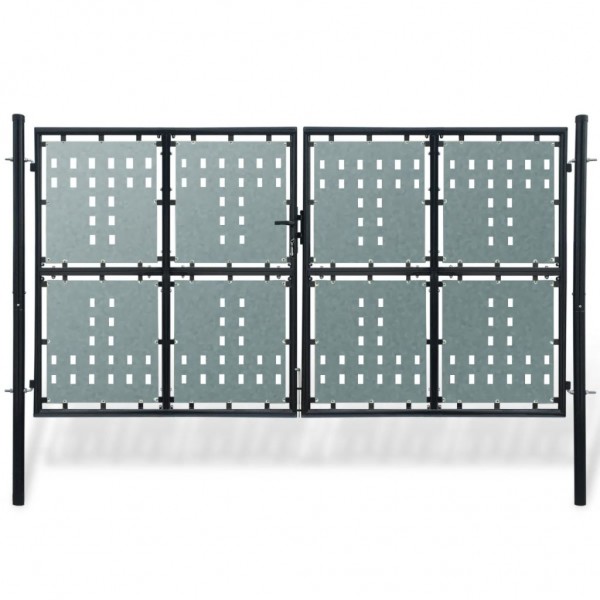Puerta de valla de jardín negra 300x225 cm