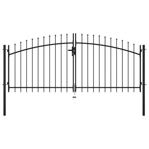 Puerta doble para valla con puntas de lanza 300x150 cm