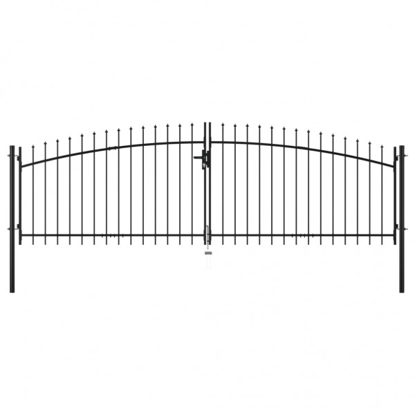 Puerta doble para valla con puntas de lanza 400x175 cm